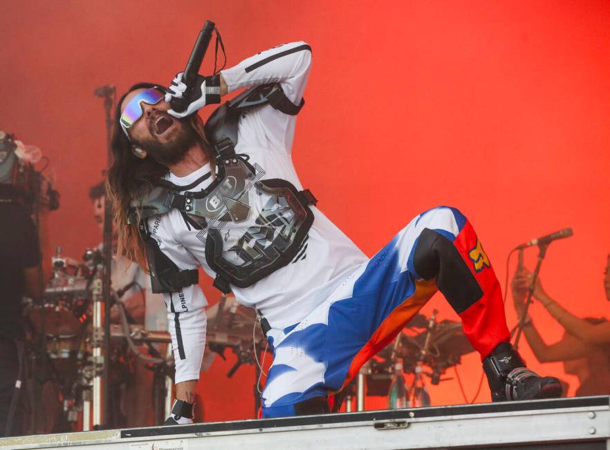 Jared Leto of Thirty Seconds to Mars performs during the second weekend of the Austin City Limi ...