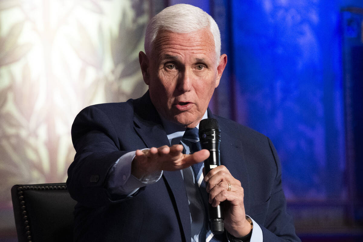 Republican presidential candidate and former Vice President Mike Pence speaks, Tuesday, Oct. 3, ...