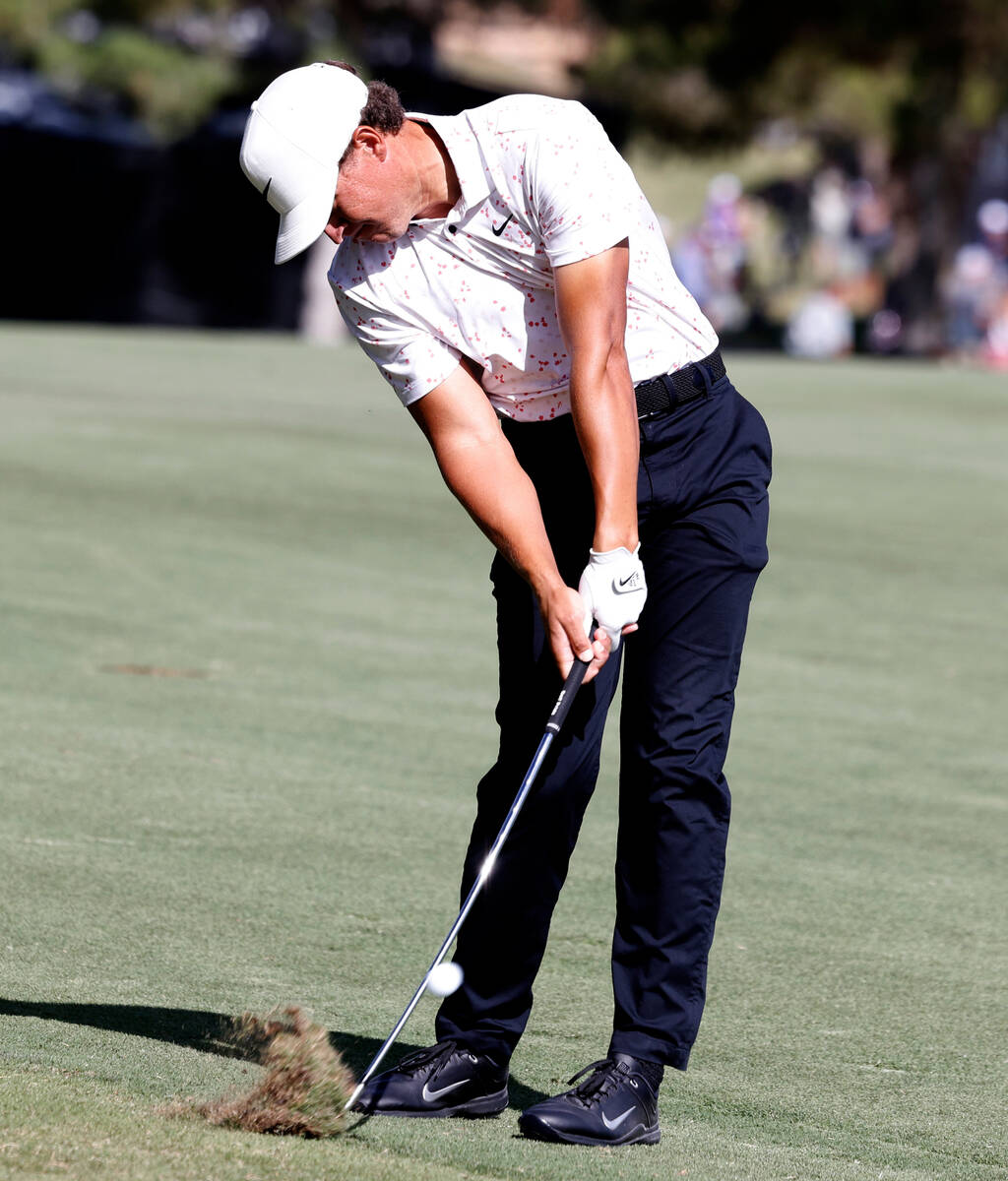 Cameron Champ follows through with his shot from the fairway during the second round of the Shr ...