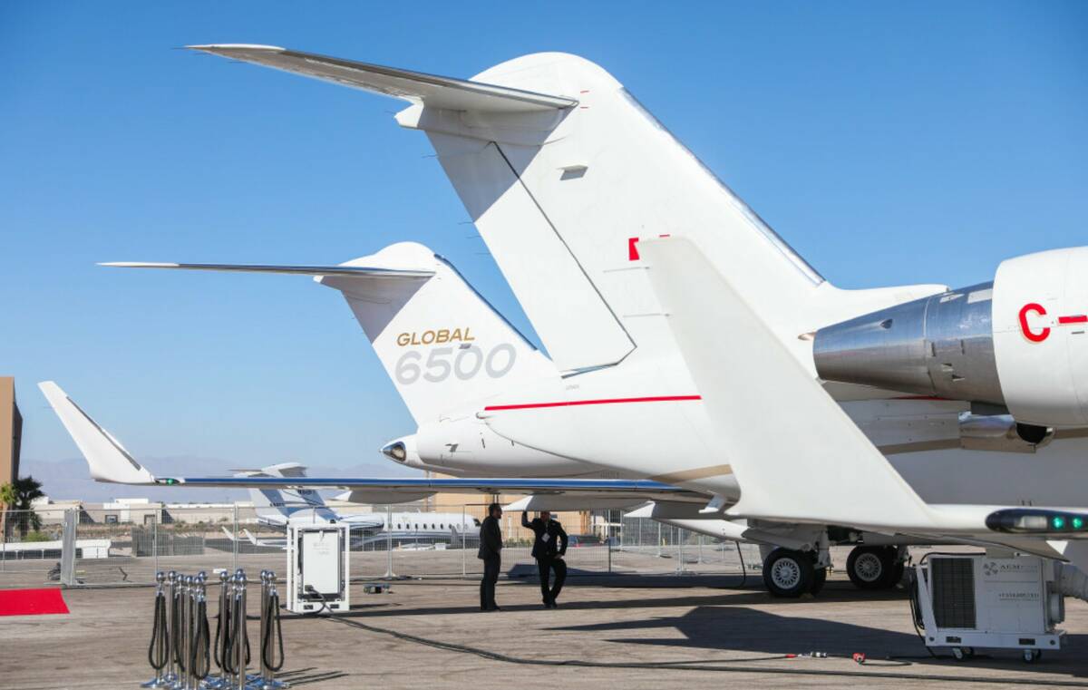 Private aircrafts on display at the 2023 NBAA Business Aviation Convention & Exhibition held at ...