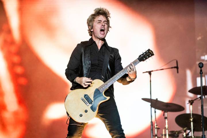 Billie Joe Armstrong of Green Day performs during the Louder Than Life Music Festival on Sunday ...