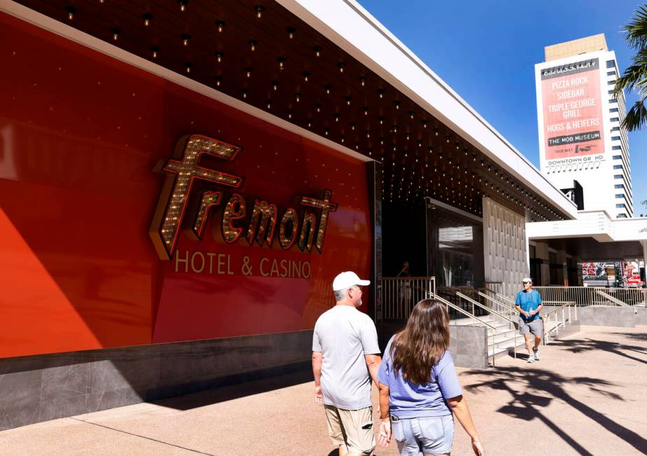 The newly renovated Fremont Casino entrance, as part of a $50 million renovation project, is se ...