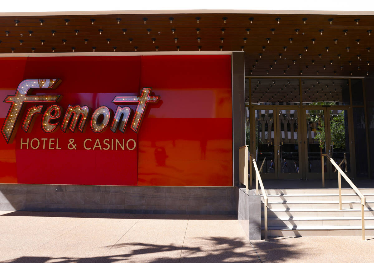 The newly renovated Fremont Casino entrance, as part of a $50 million renovation project, is se ...