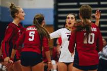 Coronado players celebrate another point during a game against Centennial at Centennial High Sc ...