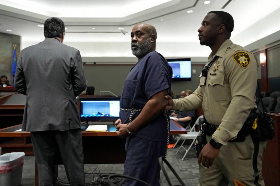 Duane “Keffe D” Davis walks out after a court apperance Thursday, Oct. 19, 2023, ...