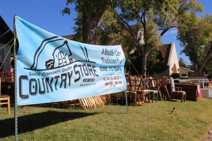 Volunteers are busy setting up this weekend’s Country Store at Grace Community Church, includ ...