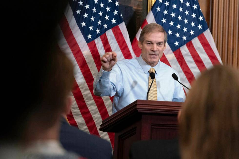 Rep. Jim Jordan, R-Ohio, House Judiciary chairman and staunch ally of Donald Trump, meets with ...