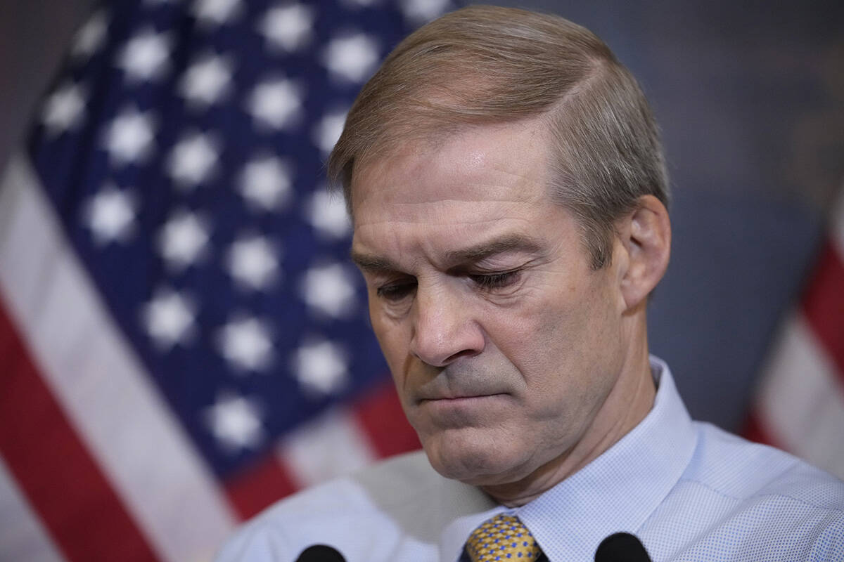 Rep. Jim Jordan, R-Ohio, House Judiciary chairman and staunch ally of Donald Trump, meets with ...