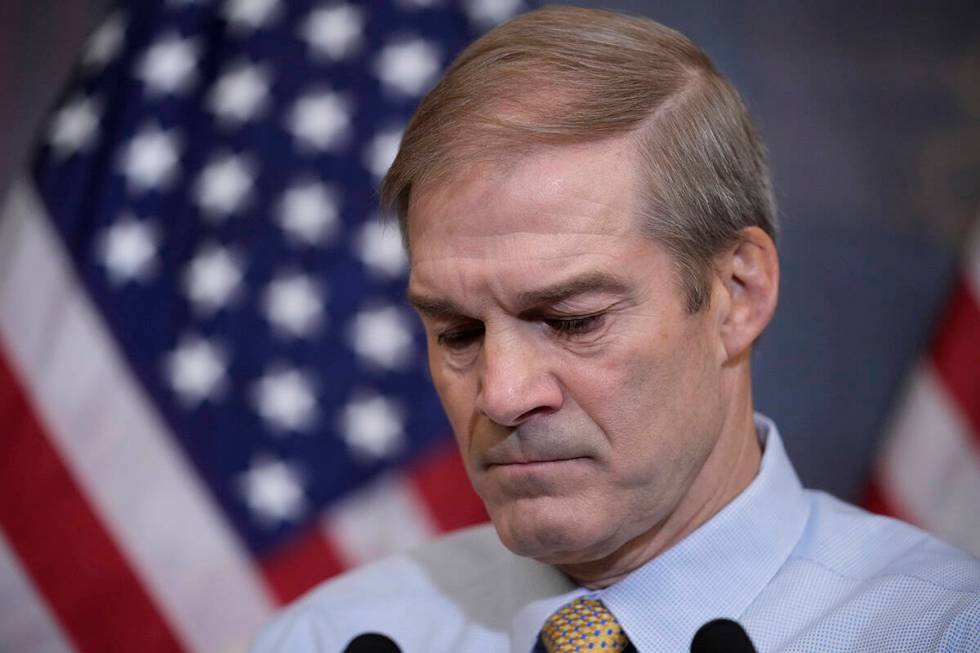 Rep. Jim Jordan, R-Ohio, House Judiciary chairman and staunch ally of Donald Trump, meets with ...