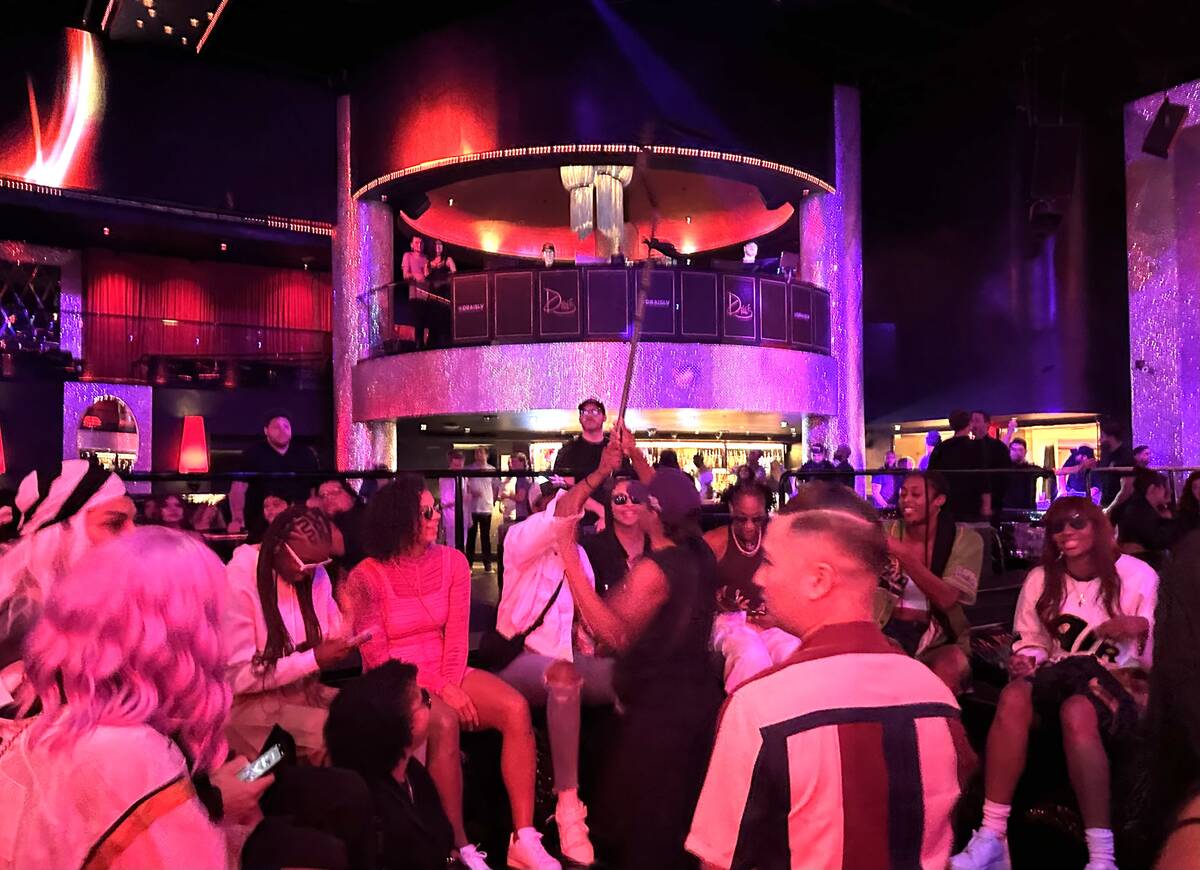 Members of the Las Vegas Aces are shown celebrating their second straight WNBA title at Drai's ...