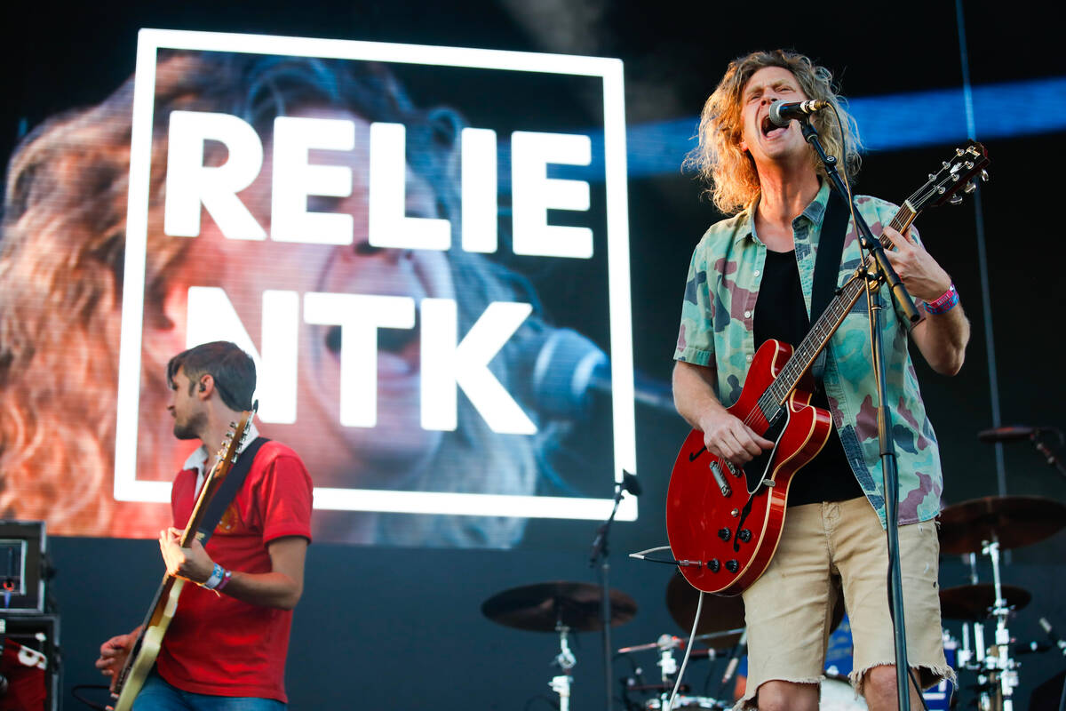 Relient K’s lead singer, Matt Thiessen, performs at the When We Were Young 2023 music fe ...