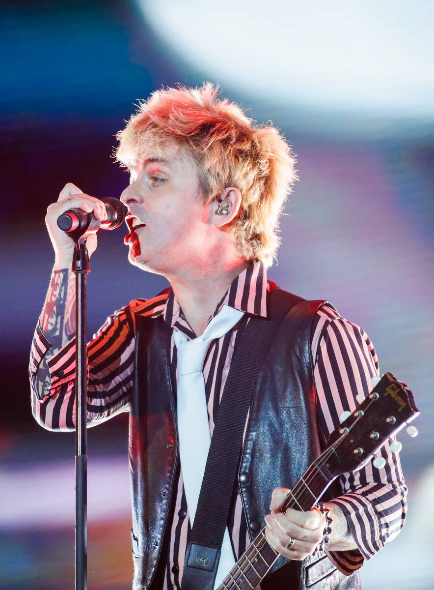 Green Day’s lead singer, Billie Joe Armstrong, performs at the When We Were Young 2023 m ...