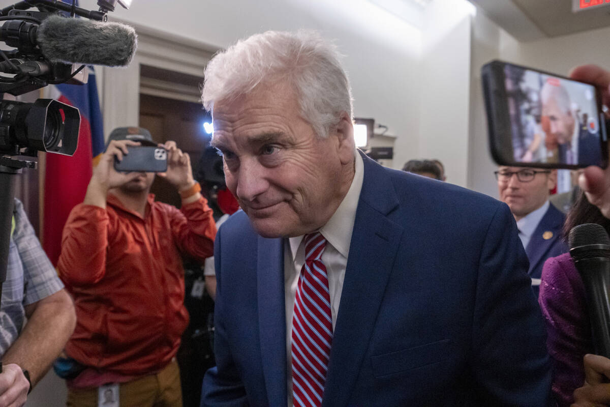 Rep. Tom Emmer, R-Minn., arrives as Republicans meet to decide who to nominate to be the new Ho ...