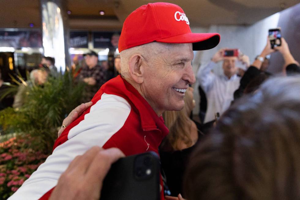 Jim “Mattress Mack” McIngvale talks to fans during the grand opening celebration ...