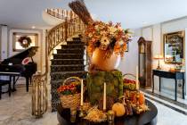 The Liberace mansion is decked out for the fall. Homeowner Martyn Ravenhill said the late enter ...