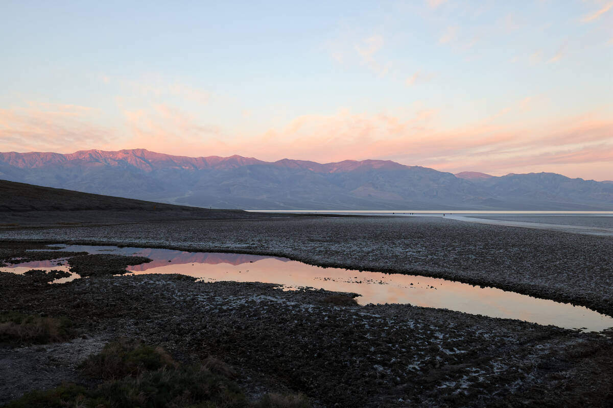 A rare lake is shown in Badwater Basin in the recently reopened Death Valley National Park in C ...