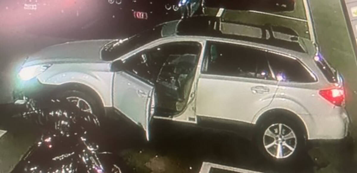 A photo of a possible suspect vehicle released Wednesday, Oct. 25, 2023, on Facebook by the Lew ...