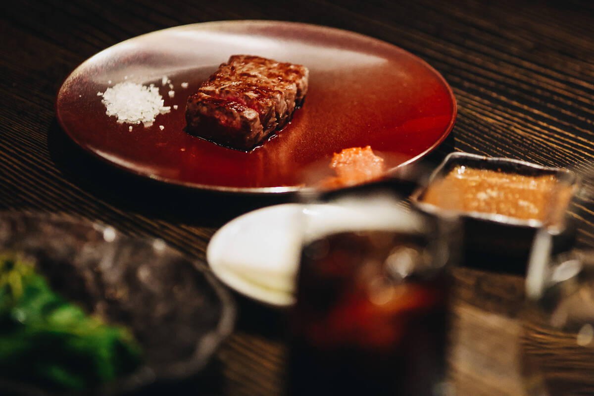 Teppanyaki A5 wagyu, prepared by chef Nobu Matsuhisa and his chefs, is seen at Nobu in Caesars ...