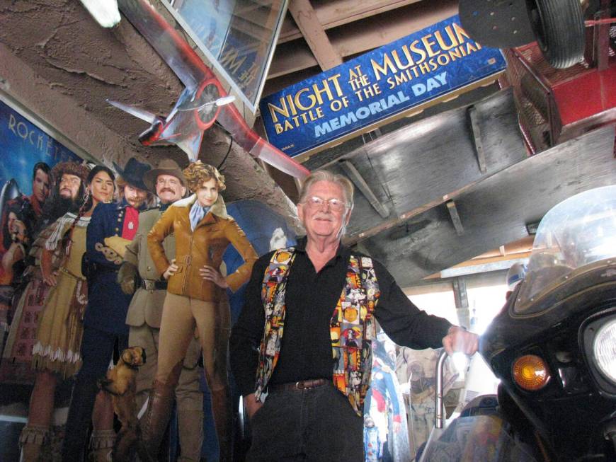 Lonnie Hammargren stands near a new "Night at the Musuem 2" display inside a movie tribute room ...
