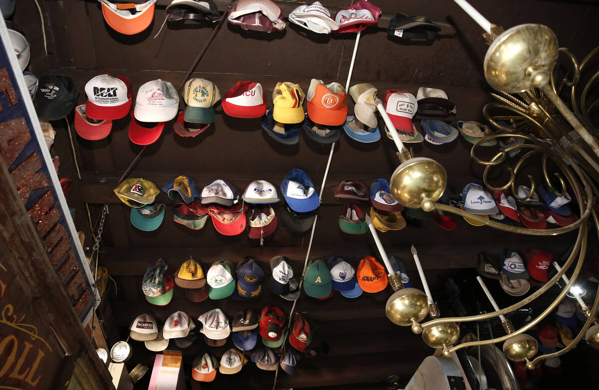 Lonnie Hammargren's collection of hats are displayed during a tour of his Las Vegas home at 430 ...