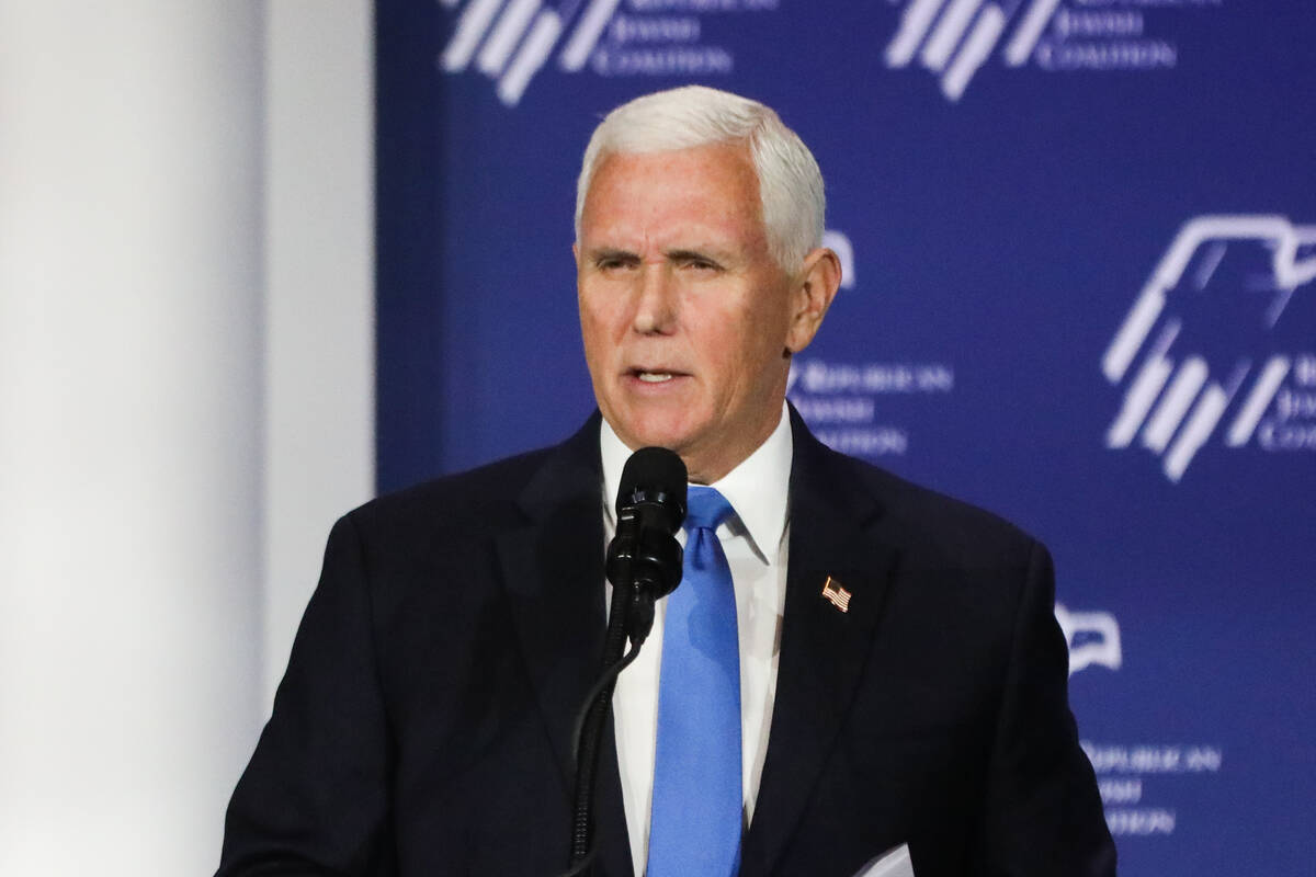 Former Vice President Mike Pence announces the end of his presidential campaign at the annual R ...