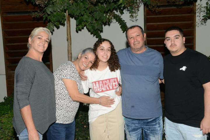 Israeli Defense Forces Pvt. Ori Megidish, shown with her family after being rescued by the mili ...