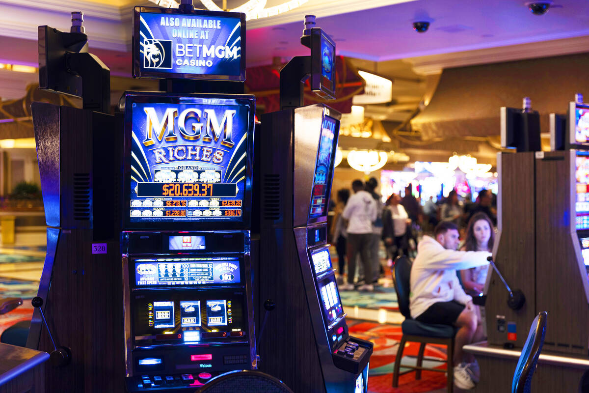 The MGM Riches slot machines are seen inside of the Bellagio hotel-casino in Las Vegas, Thursda ...