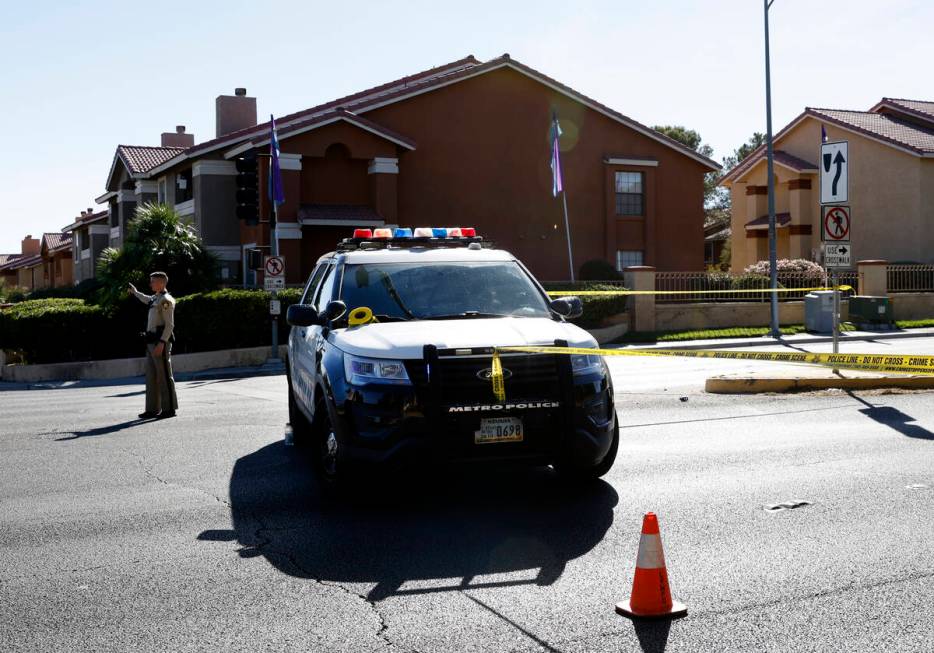 Las Vegas police investigate a domestic violence incident where deadly force was used on the 88 ...