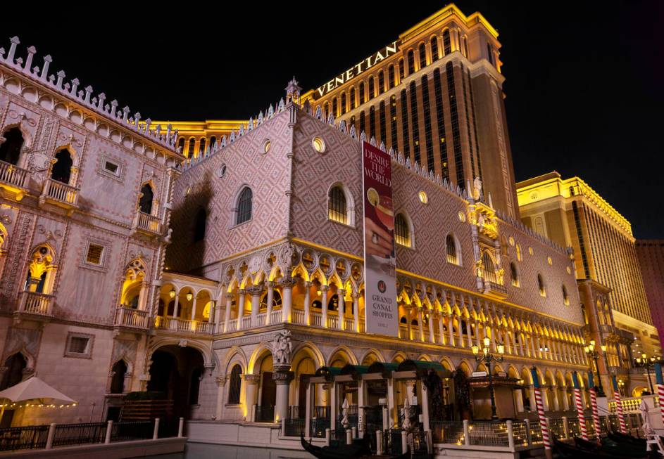 The Venetian on Wednesday, Feb. 2, 2022, in Las Vegas. (Benjamin Hager/Las Vegas Review-Journal ...