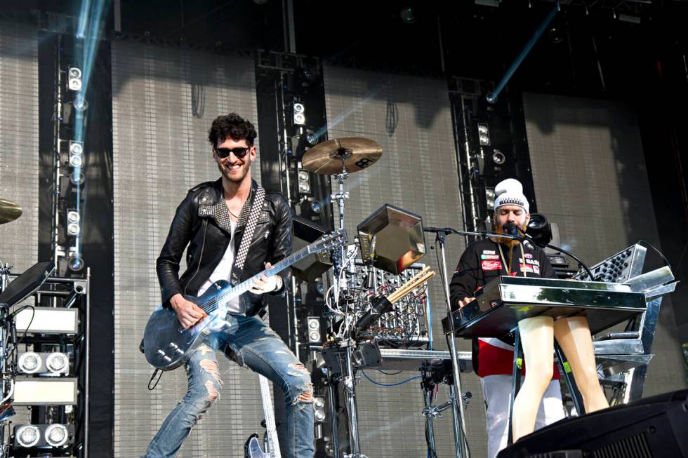 David Macklovitch, (Dave 1) and Patrick Gemayel (P-Thugg) of Chromeo perform during the Made in ...