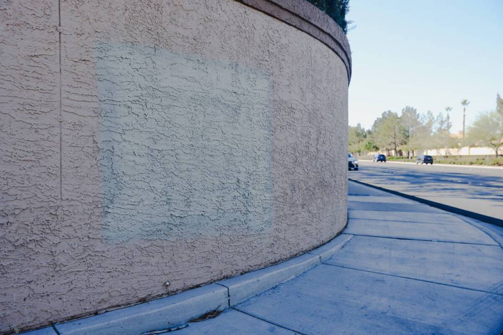 A patch of wall that previously said “Free Gaza” before being painted over by a c ...