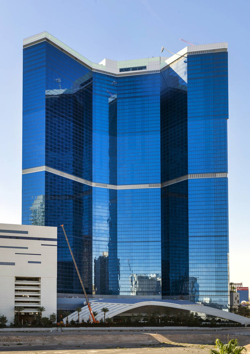 Construction projects near the end about the exterior at the Fontainebleau on Thursday, Nov. 2, ...