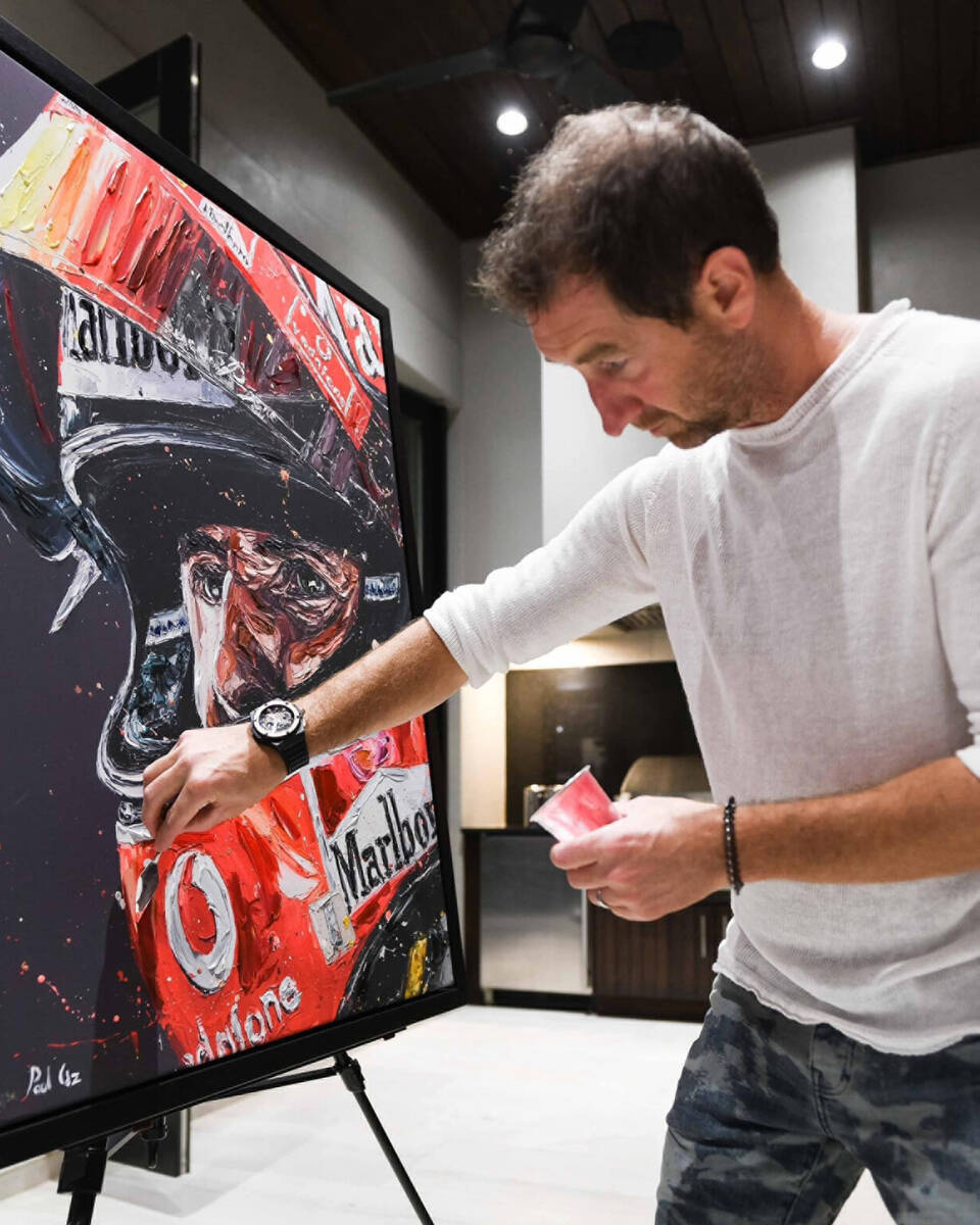 Artist Paul Oz will exhibit some of his Formula One-related paintings and sculptures, and paint ...