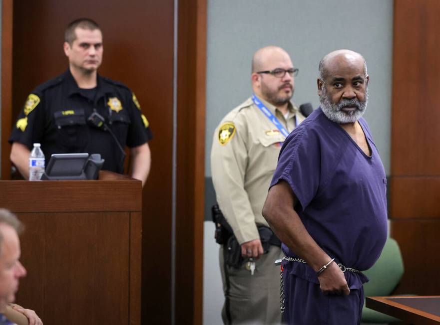 LAS VEGAS, NEVADA - NOVEMBER 02: Duane Davis appears in Clark County District Court to plead no ...