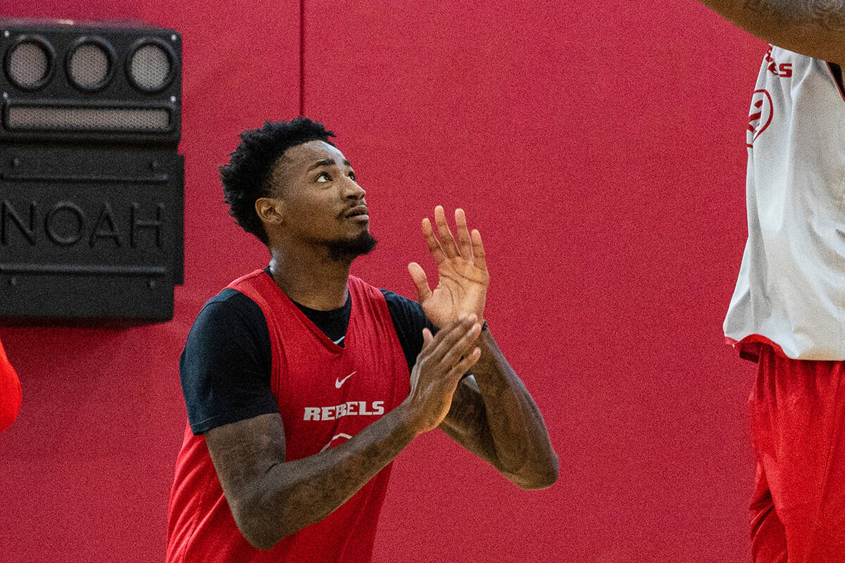 UNLV's Kalib Boone at practice on Wednesday, Sept. 27, 2023, in Las Vegas. (Bizuayehu Tesfaye/L ...