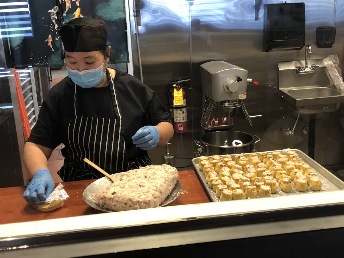 Siu mai, a dim sum essential, are fashioned here behind glass at Palette Tea Lounge in Chinatow ...