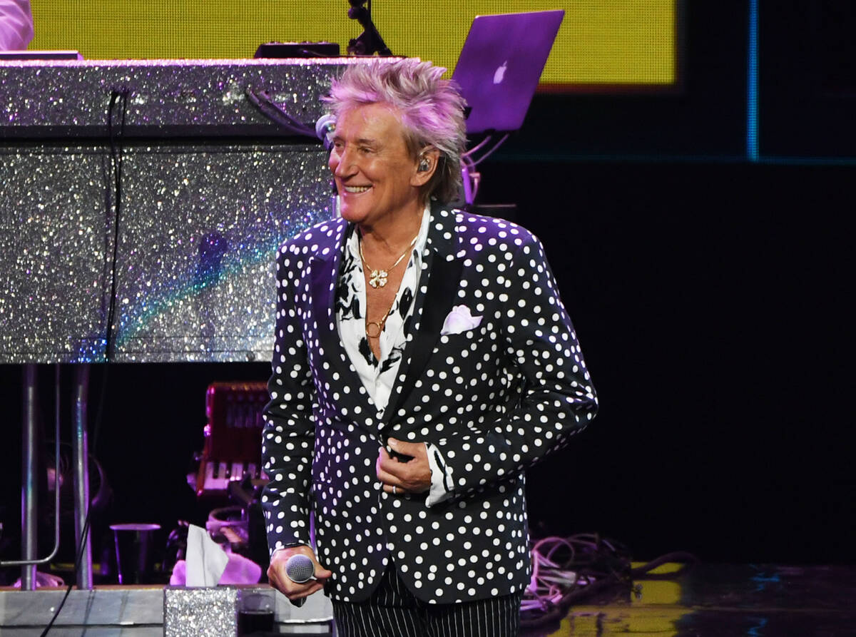 Rod Stewart at the Colosseum at Caesars Palace on Sept. 30, 2019, in Las Vegas. (Denise Truscello)