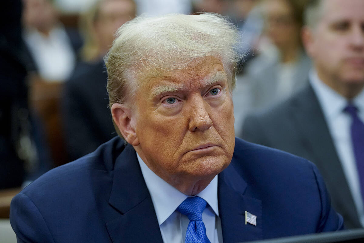 Former President Donald Trump waits to take the witness stand at New York Supreme Court, Monday ...