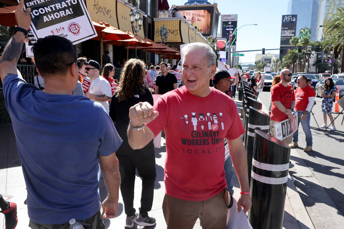 Members of Culinary Local 226, including Ted Pappageorge, secretary-treasurer of the union, pic ...