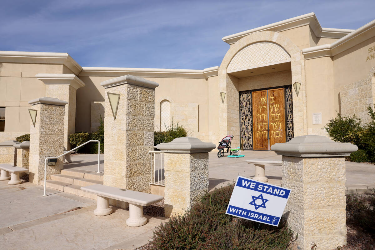 Temple Beth Sholom in Las Vegas is shown Friday, Nov. 10, 2023. Rabbi Felipe Goodman and his co ...