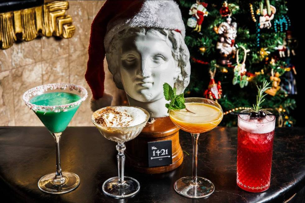 Cocktails for the 2023 holidays from The Cabinet of Curiosities in Horseshoe Las Vegas on the S ...