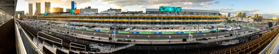 Panoramic from the Sky Box which offers great views of the track adjacent to the Formula One La ...