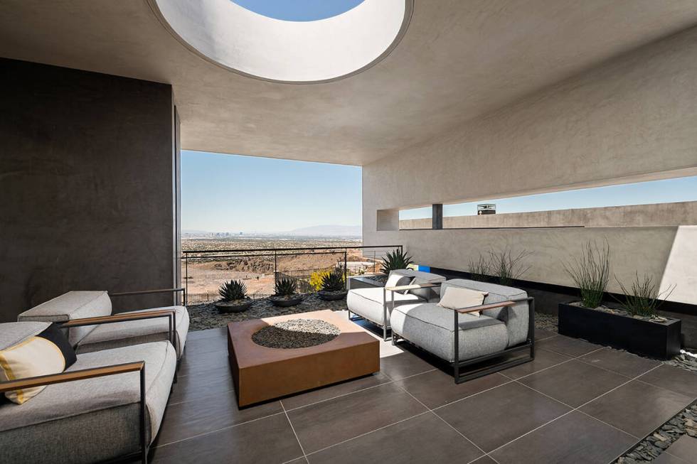 A covered patio. (Douglas Elliman of Las Vegas)