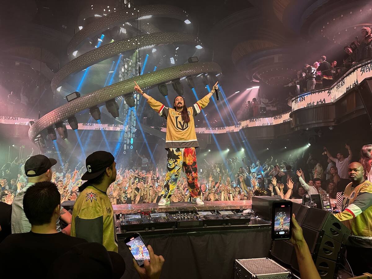 Superstar Dj and Vegas Golden Knights fan Steve Aoki is shown at Omnia at Caesars Palace after ...