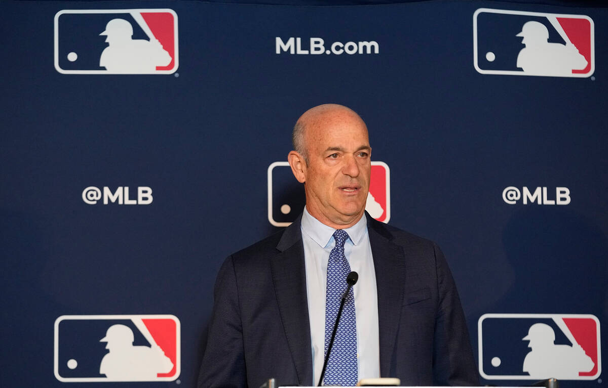 Athletics owner John Fisher speaks during a news conference after a Major League Baseball owner ...