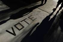 Voters head to the polls at the Enterprise Library in Las Vegas in 2018. (AP Photo/Joe Buglewicz)