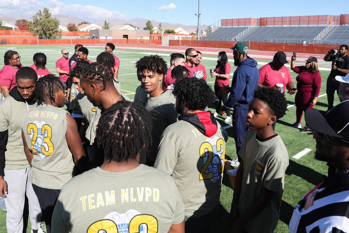 The third annual Turkey Bowl between Las Vegas high school students and the North Las Vegas Pol ...