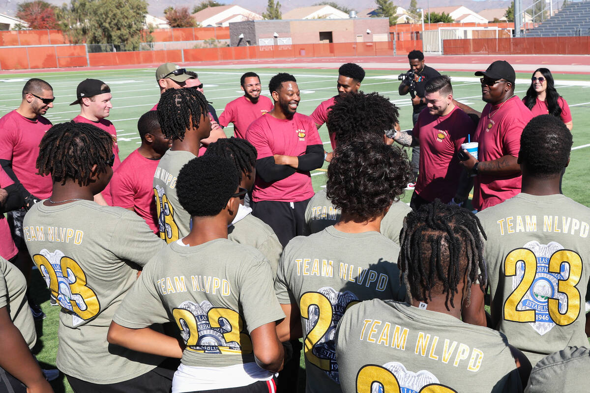 The third annual Turkey Bowl between Las Vegas high school students and the North Las Vegas Pol ...