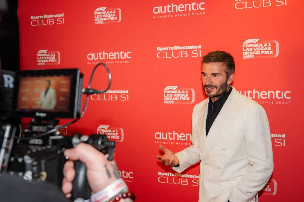 David Beckham is shown on the red carpet at Sports Illustrated's Club SI in the Flamingo's Marg ...