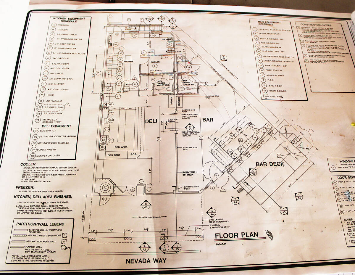 The plans for the Hangar 502 shows the building's deli and bar and grill. Work is expected to b ...